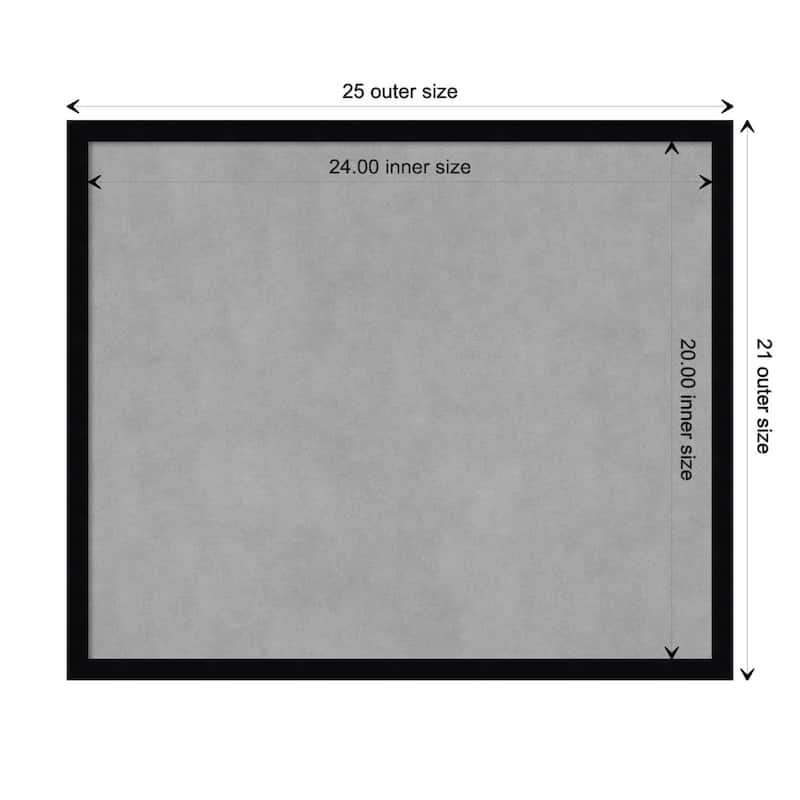 Amanti Art Svelte Noir Black Framed Magnetic Board - Board Size 24x20