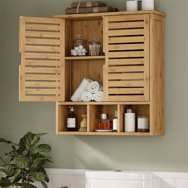 Bathroom Wall Cabinet Wood Medicine Cabinets - 23''Lx7.9''Wx26''H - 23''Lx7.9''Wx26''H - Wood Finish - Bathroom Medicine Cabinet