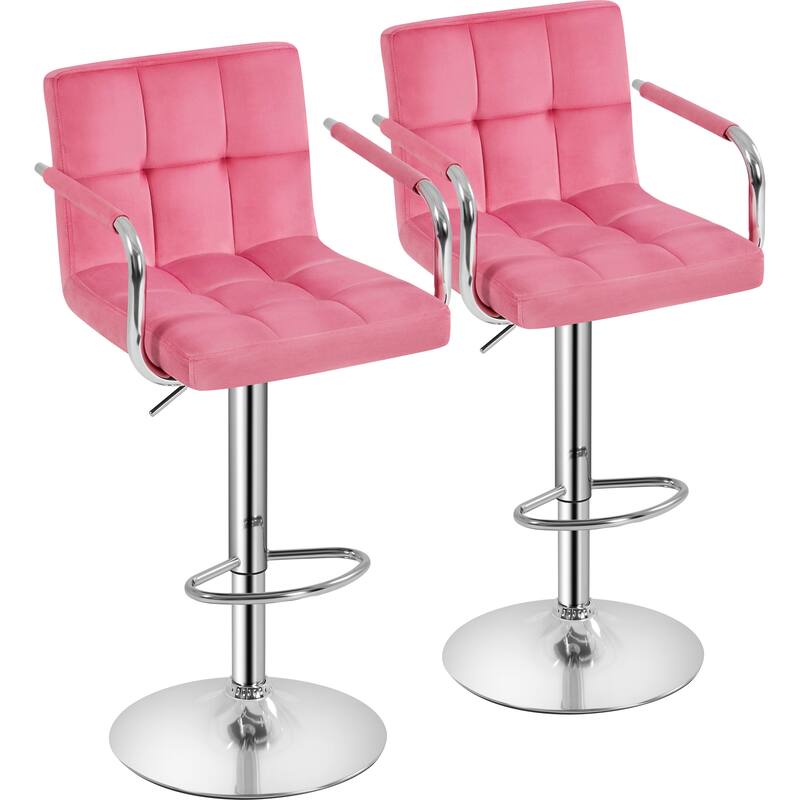 Yaheetech Bar Stools with 360-Degree Swivel and Adjustable Height- Set of 2