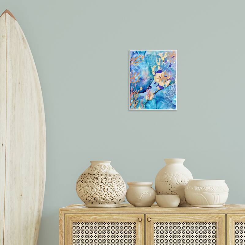 Stupell Coral & Sea Life Collage Wall Plaque Art Design By Amy Tieman