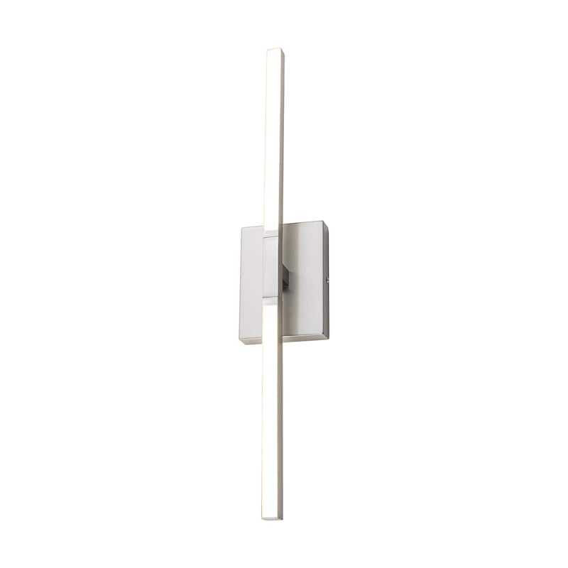 23.6" W Modern Matte Black/Stained Nickel 3000K Dimmable LED Bathroom Vanity Wall Light
