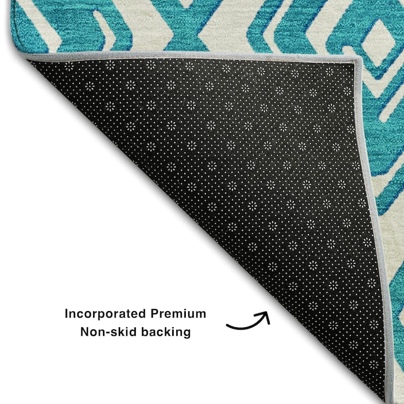 Premium Washable Super Soft Diamond Cascade Mayfield Rug