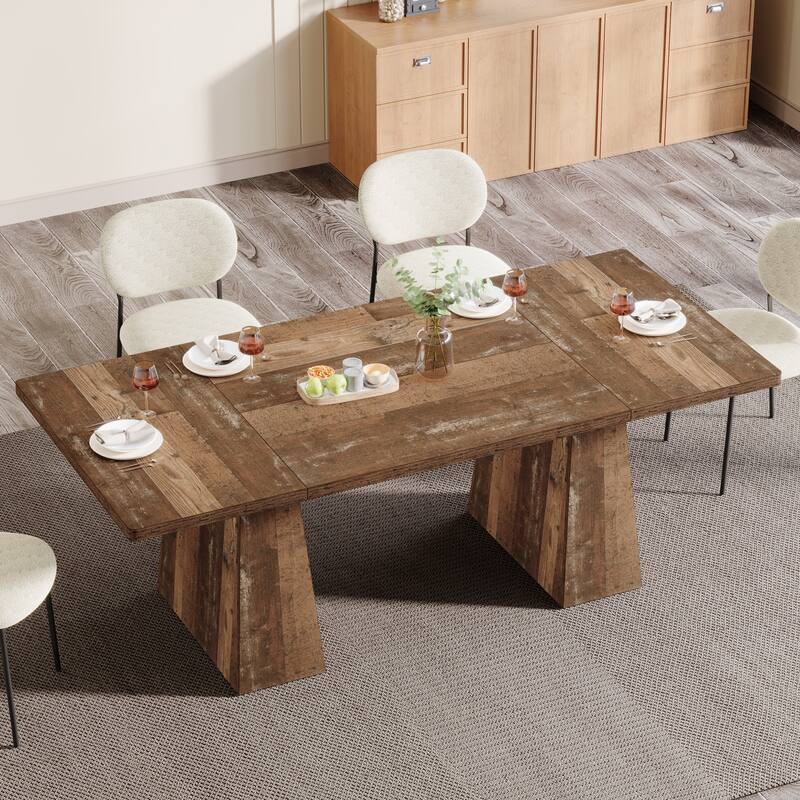 63 Inches Farmhouse Kitchen Dining Table for 4-6