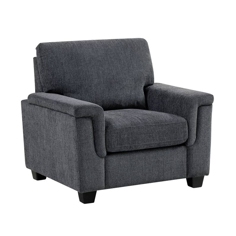 Colby 40" Chenille Accent Chair - - Removable Cushion Covers - Dark Gray