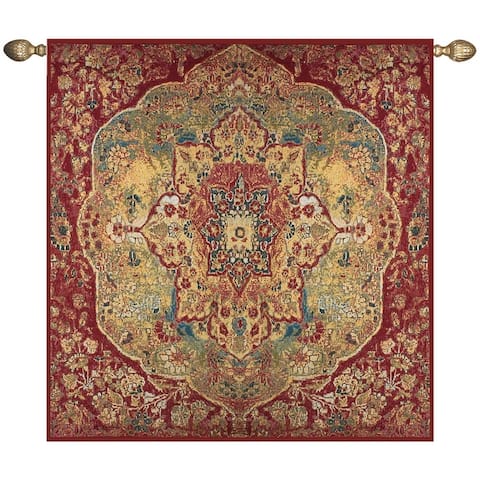 Grand Bazaar Istanbul Elaborate Red Cotton Hanging Tapestry 70" x 70"