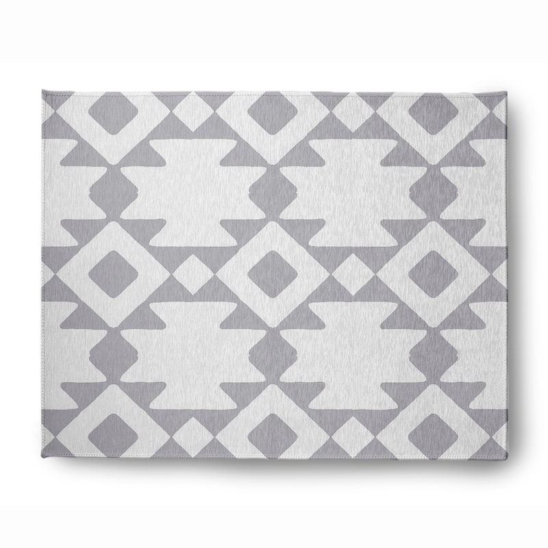 Geometric Soft Chenille Rug - 8' x 10' - Grey