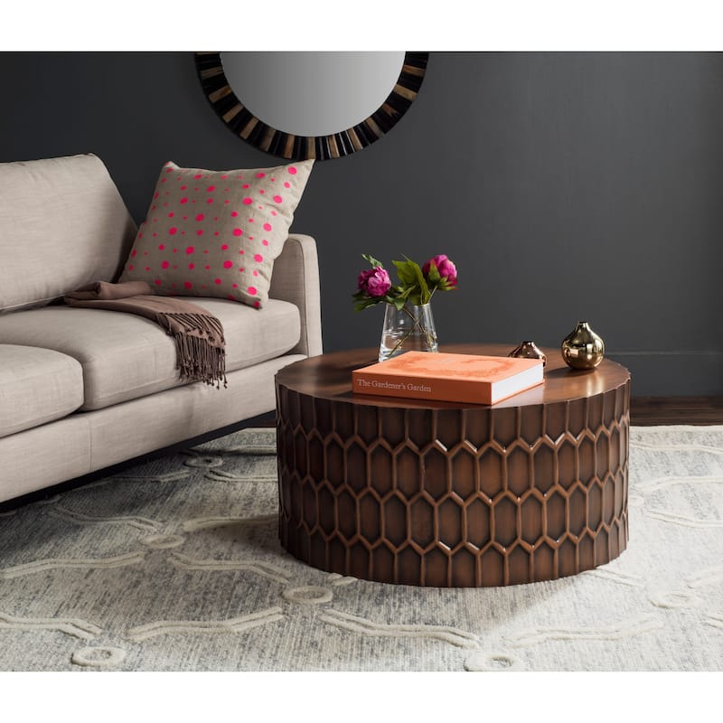 SAFAVIEH Marita Antique Copper Coffee Table - 29" x 29" x 15" - 29Wx29Dx15H