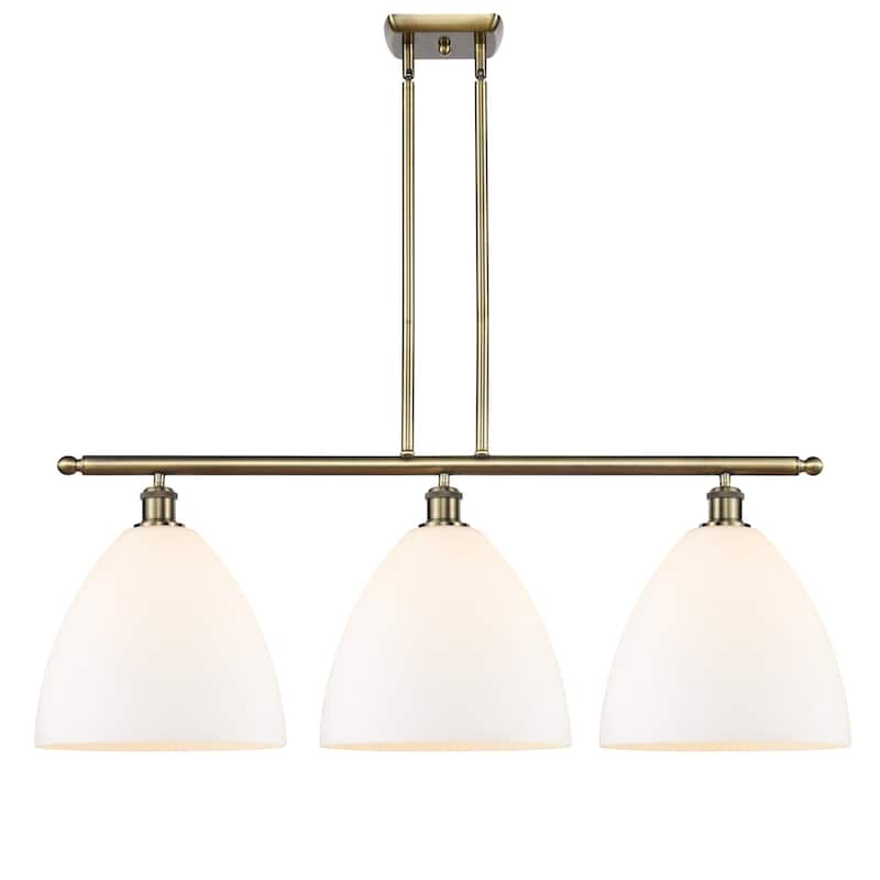 Innovations Lighting 516-3I-15-39 Bristol Linear Bristol Glass 3 Light - Antique Brass / Matte White