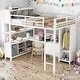 preview thumbnail 2 of 30, Full Size Loft Bed with Storage Cubes and Shelves, Heavy Duty Loft Bed for Kids Teens Adults