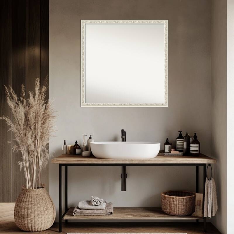 Bethany Non-Beveled Wood Framed Bathroom Vanity Wall Mirror