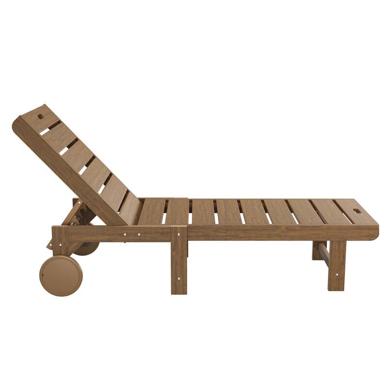 Set of 2 HDPS All Weather Outdoor Chaise Loung Chairs with Adjustable Backrest