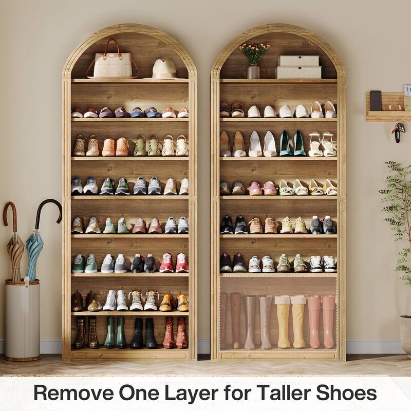 Tall Shoe Storage Cabinet, Freestanding Shoe Organizer