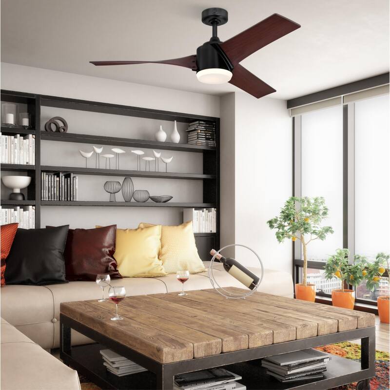 Westinghouse Lighting Evan 52" Matte Black Indoor LED Ceiling Fan with Remote Control - Hardwired