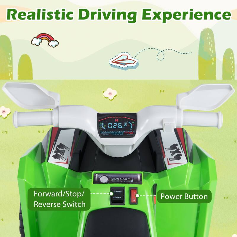 Gymax Kids Electric ATV Car 6V Battery-Powered Ride on Toy w/Removable