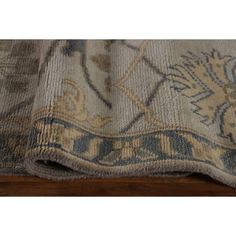 Gray Oushak Indian Large Area Rug Handmade Wool Carpet - 9'11"x 13'9"