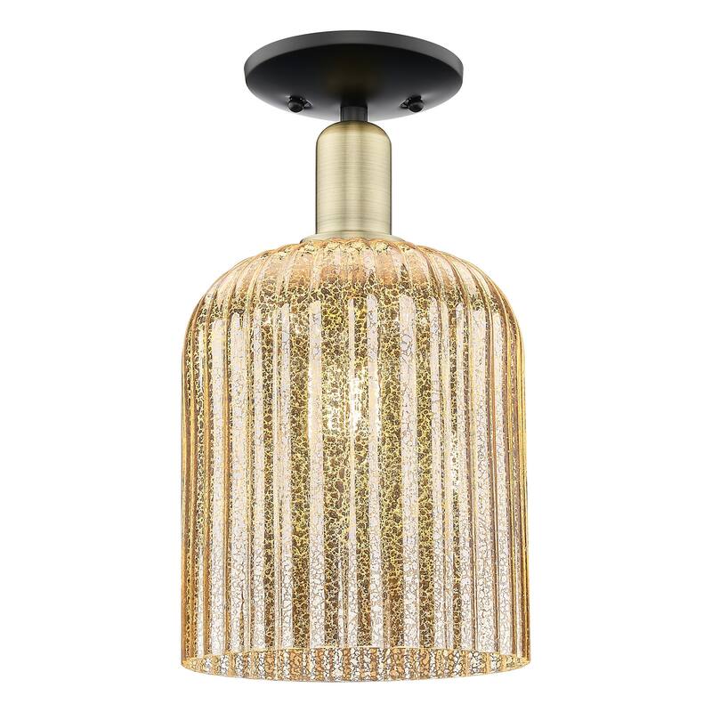 Innovations Lighting 716-1C-14-8 Bridal Veil Semi-Flush Bridal Veil 8" - Black Antique Brass / Mercury
