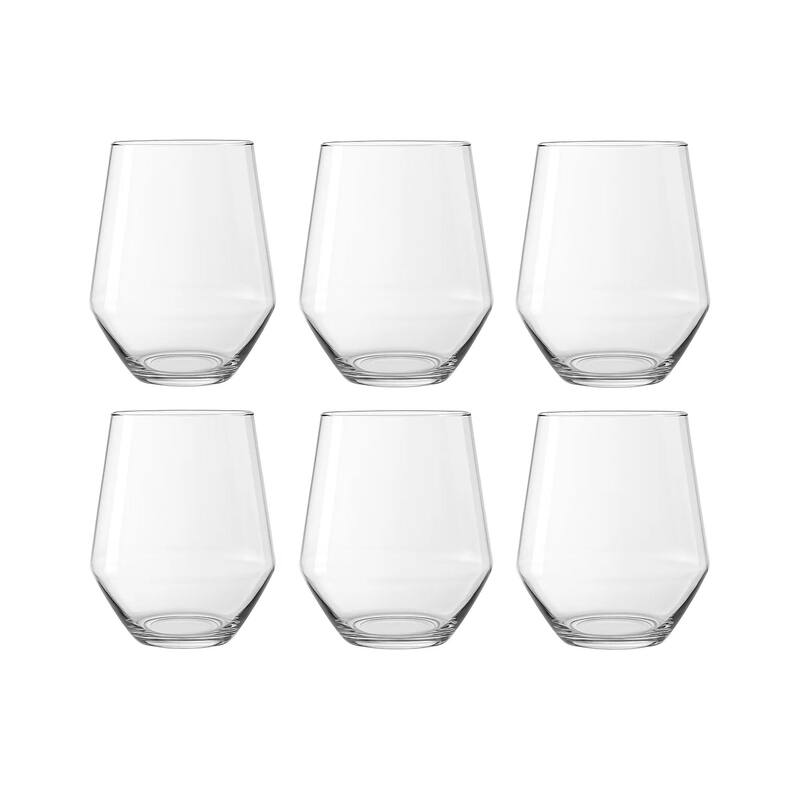 Angle Stemless Tritan ReNew, Clear, Set of 6 Drinkware