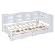 preview thumbnail 4 of 7, Wooden Twin Size DayBed with 2 Drawers Kids Bed with Storage Shelf and USB Charging Ports, White