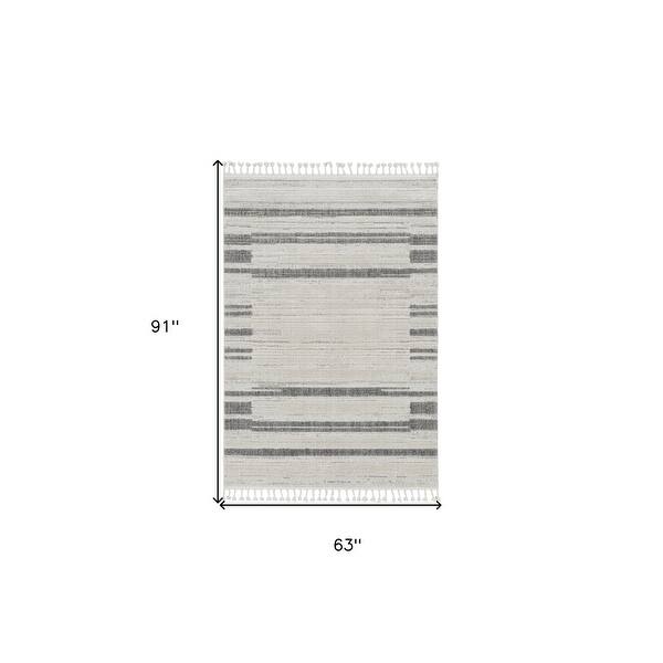 HomeRoots 5' X 8' Gray and Ivory Abstract Area Rug - 5' x 8' - Bed Bath ...