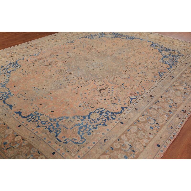 Orange Mashad Persian Area Rug Hand-Knotted Wool Carpet - 9'5"x 12'5"
