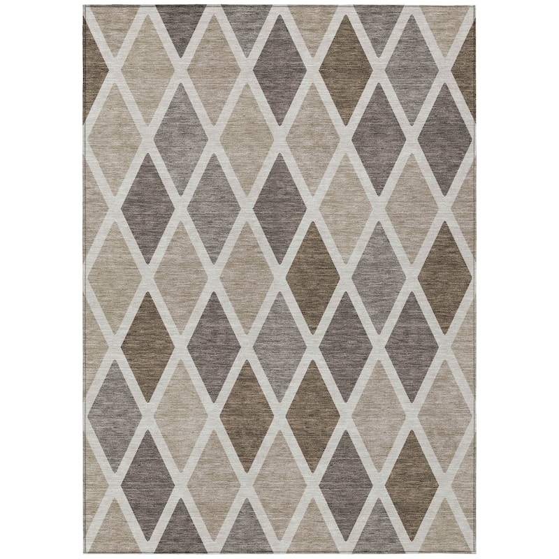 Machine Washable Indoor/ Outdoor Chantille Diamond Prism Rug