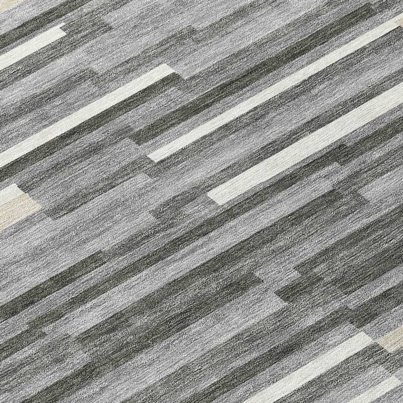 HomeRoots Striped Transitional Rectangle Outdoor Rug