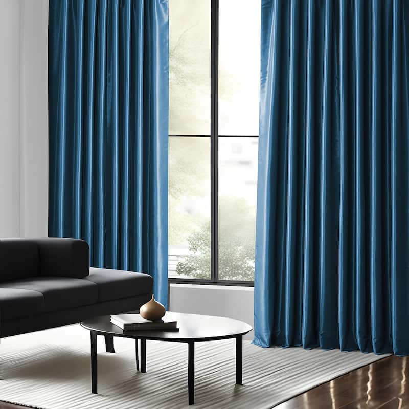 Exclusive Fabrics Vintage Textured Faux Dupioni Silk Room Darkening Curtains (1 Panel)