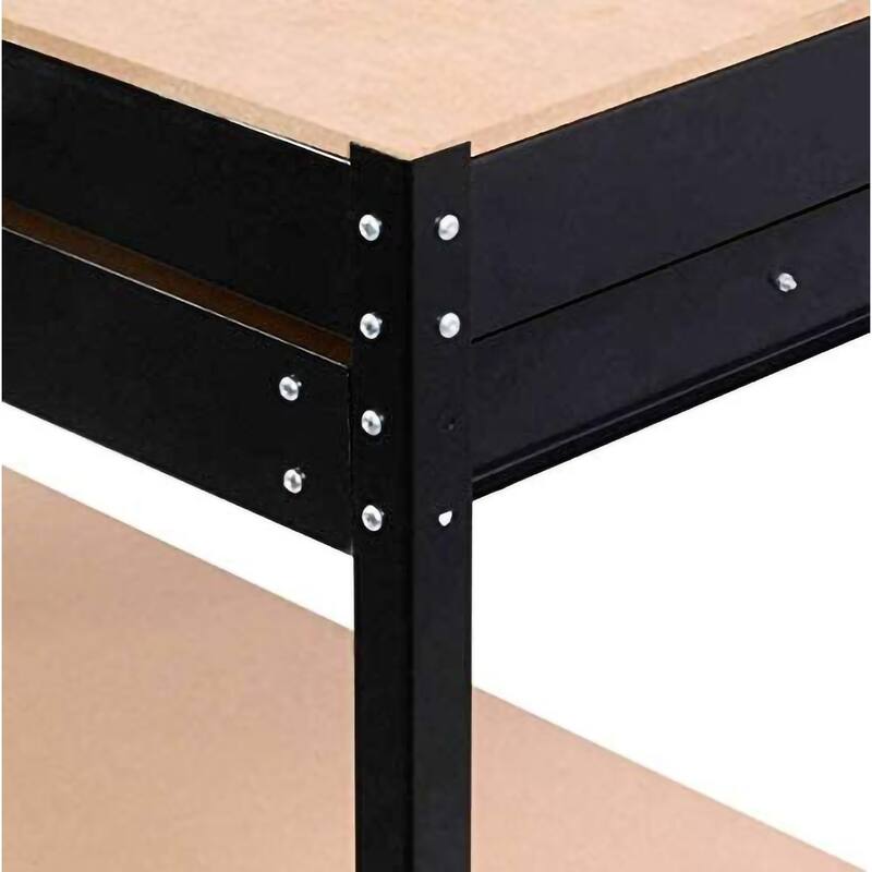 Steel Tool Storage Workbench, Hardwood Tools Table Workstation with Drawer, Peg Board for Workshop, Home