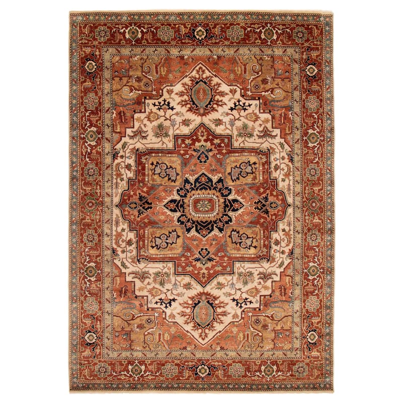 ECARPETGALLERY Hand-knotted Jules Sultane Ivory Wool Rug - 9'4 x 13'6 - Ivory - 9'4 x 13'6