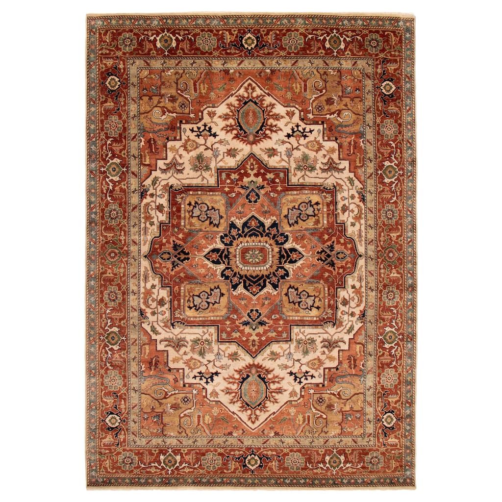 ECARPETGALLERY Hand-knotted Jules Sultane Ivory Wool Rug - 9'4 x 13'6