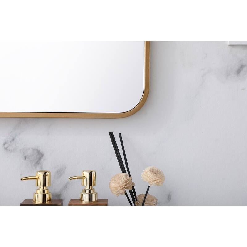 Ezra Soft Corner Metal Rectangular Mirror