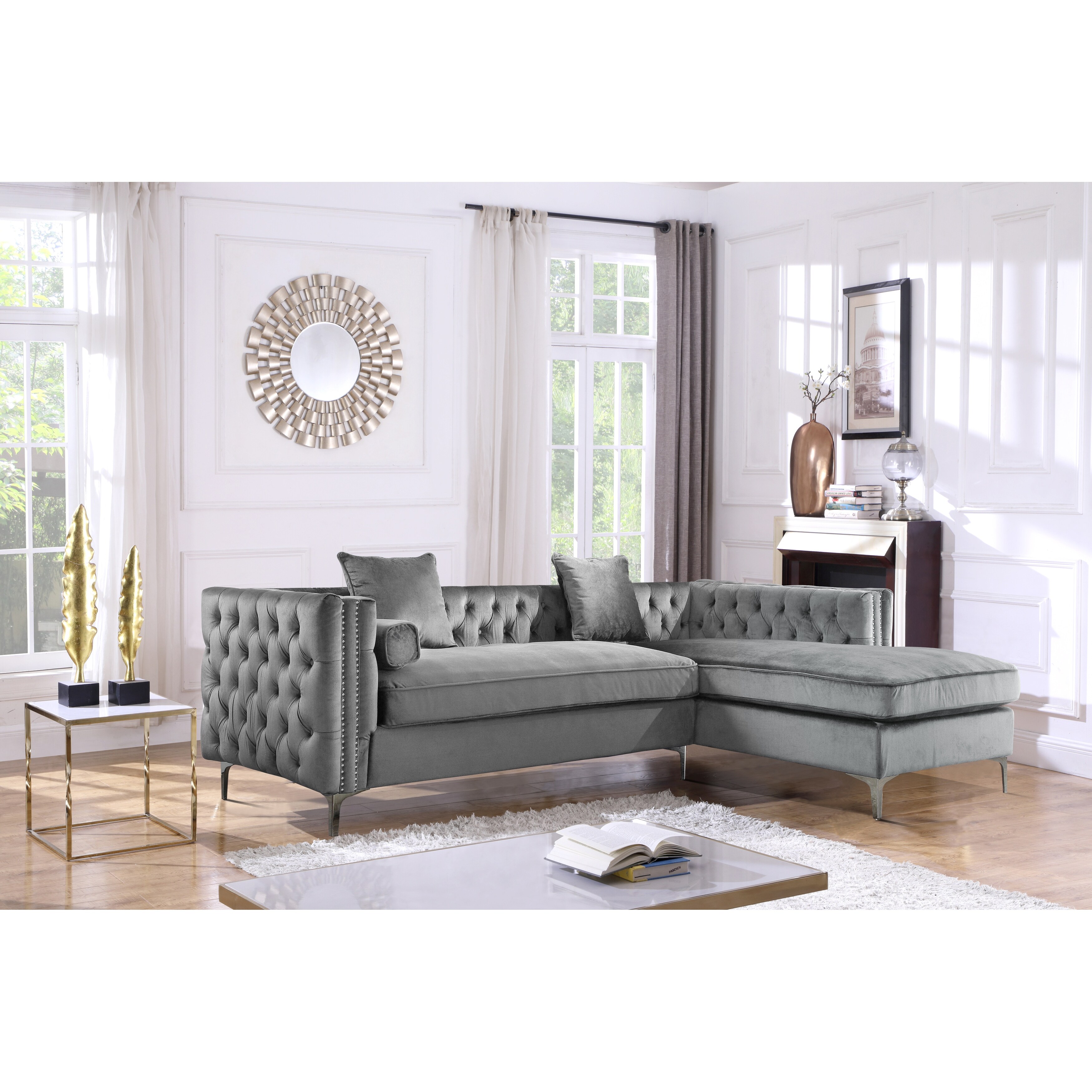 Velvet left facing sectional new arrivals