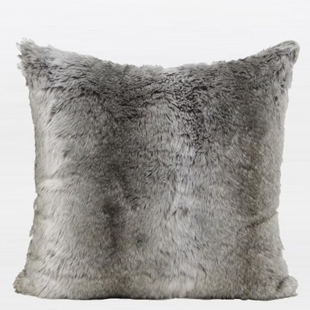 G Home Collection Luxury Gradient Gray Faux Fur Pillow 22"X22"