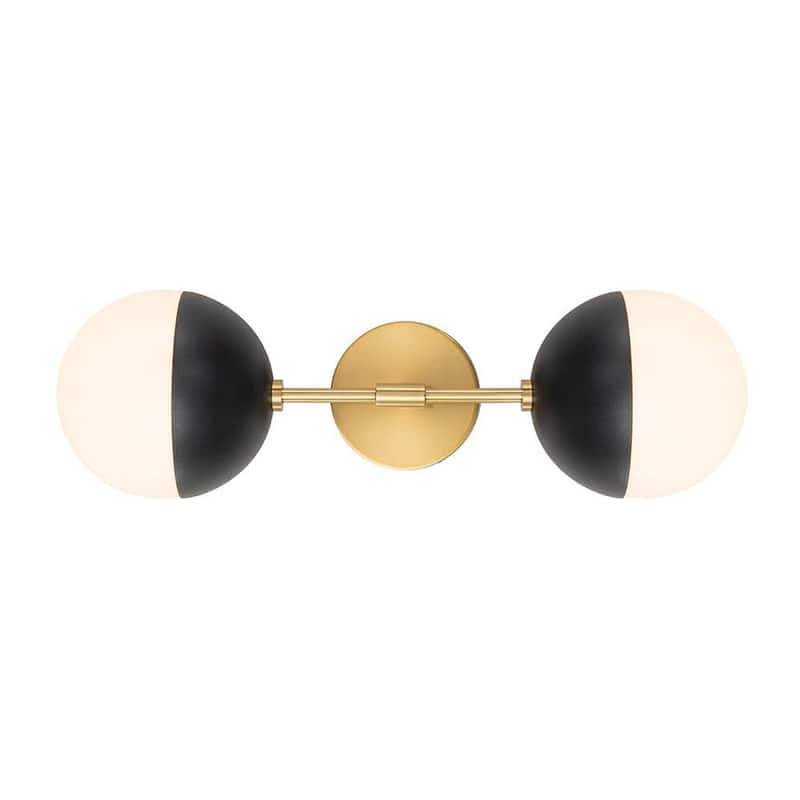 Modern Mid-century 2-Light White Opal Globe Wall Sconce