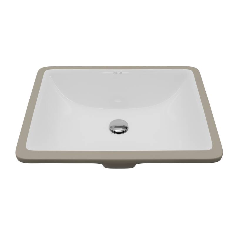 Karran Valera 18" Rectangular Undermount Vitreous China Bathroom Sink in White