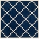 preview thumbnail 75 of 84, SAFAVIEH Handmade Chatham Eppie Modern Moroccan Wool Rug 5' Square - Dark Blue/Ivory - Square