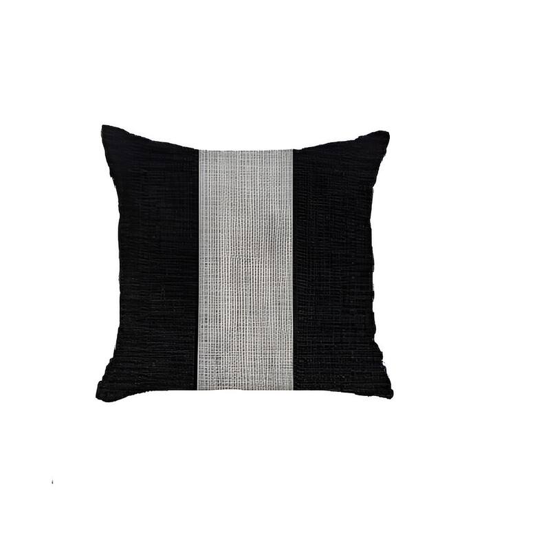 Set Of Two 18" X 18" Grey And Black Geometric Zippered Handmade Polyester Throw Pillow