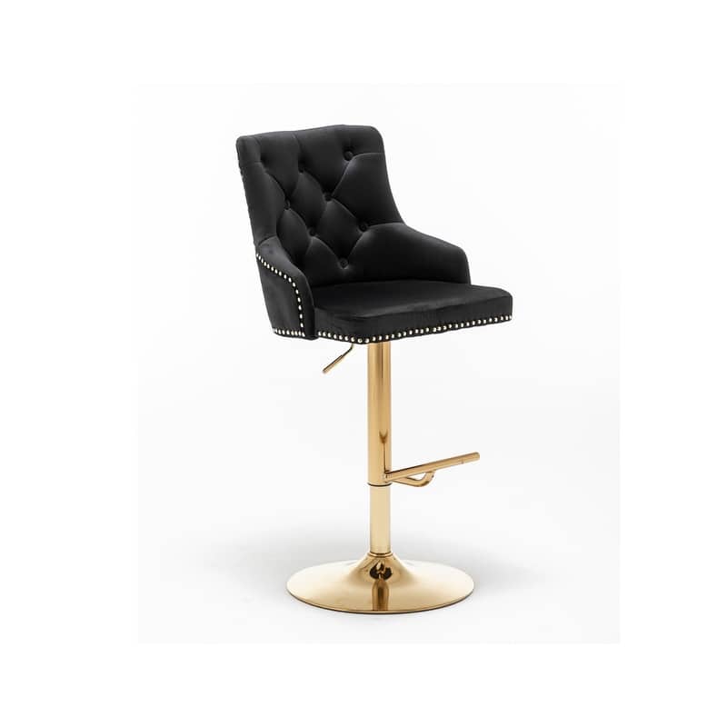 Best Master Furniture Adjustable Swivel Bar Stools with Gold Base (Set of 2)