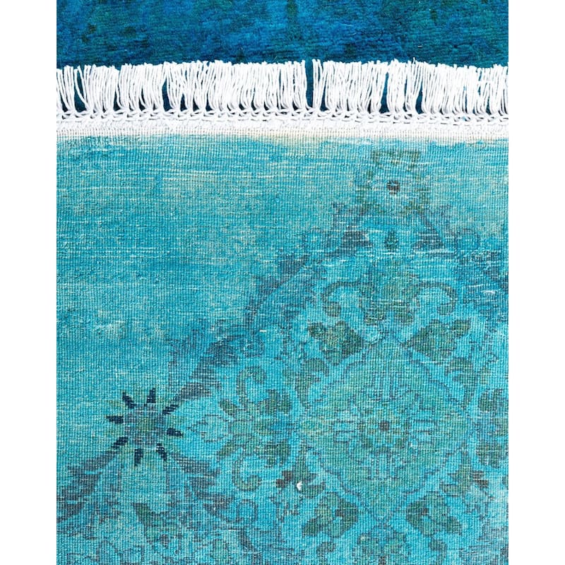 Fine Vibrance One-of-a-Kind Hand-Knotted Area Rug - Blue, 7' 1" x 7' 1" - 7' 1" x 7' 1"