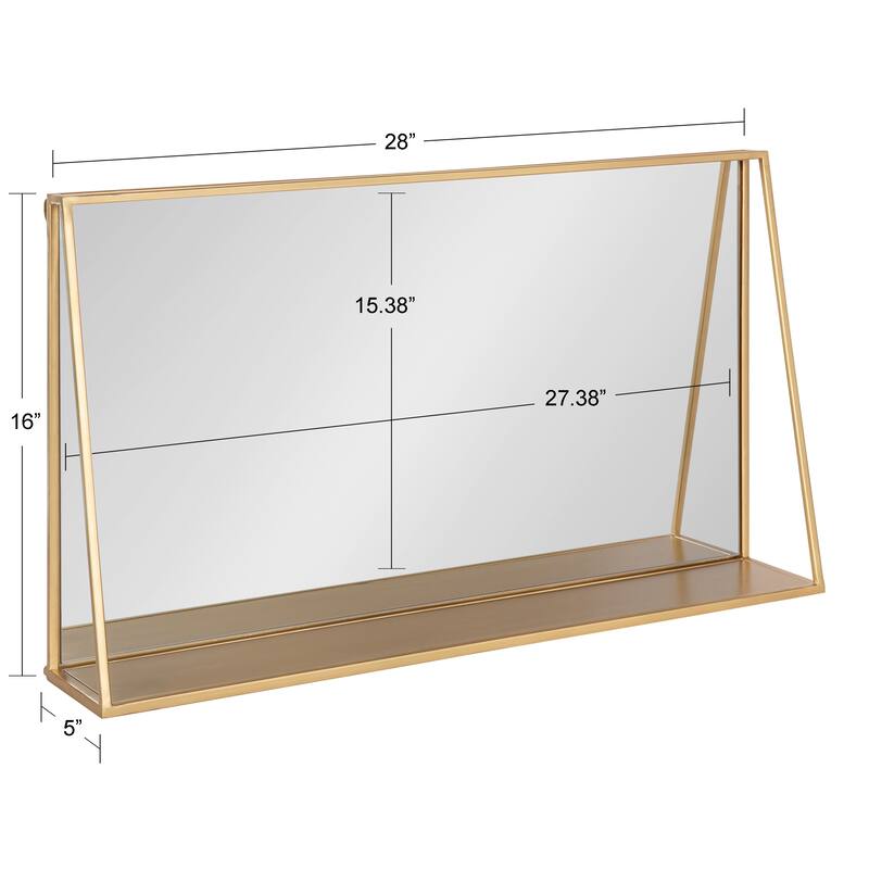 Kate and Laurel Lintz Metal Framed Mirror with Shelf
