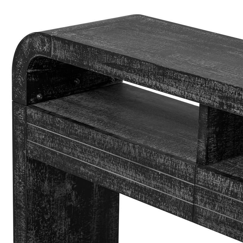 52 Inch Retro Style Console Table with Large Drawers