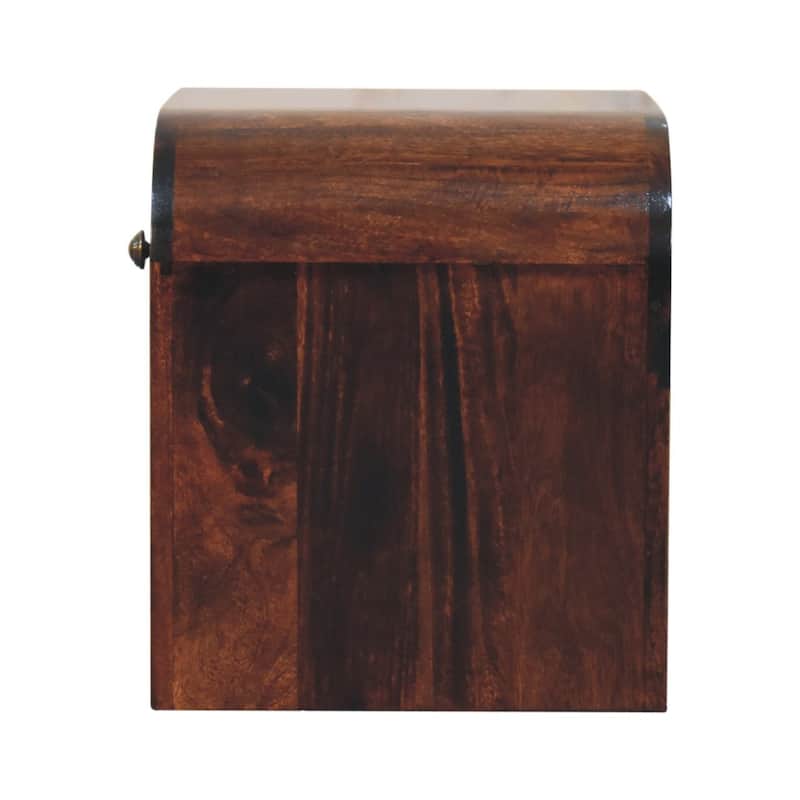 HomeRoots 16" Walnut Solid Wood One Drawer Nightstand
