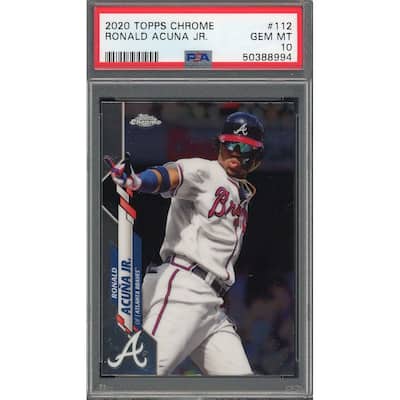 Ronald Acuna Jr 2020 Topps Chrome Baseball Card #112 Graded PSA 10 GEM MINT - 8'6" x 11'6"