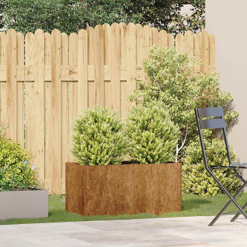 vidaXL Planter Rusty Weathering Steel Large Decorative Inlays Planter - 15.7 x 31.5 x 15.7
