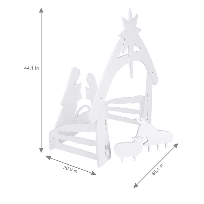PVC Nativity Garden Jesus Decoration White