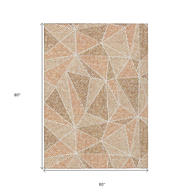 HomeRoots Geometric Transitional Rectangle Outdoor Rug