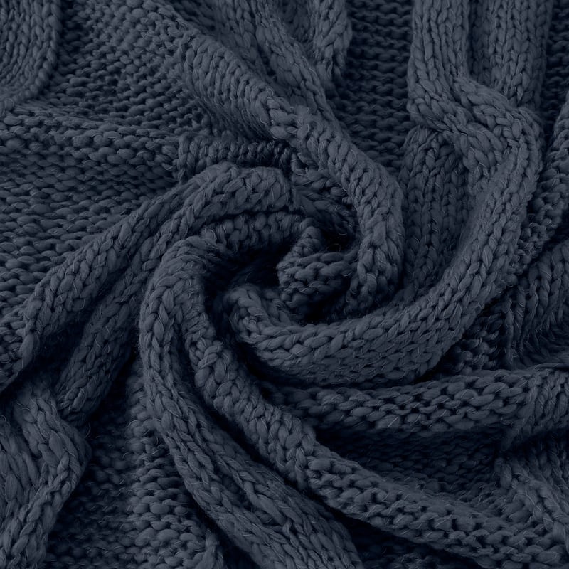 Modern Threads Cable Knit/Sherpa Throw