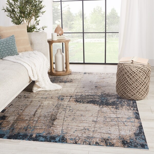 Sana Abstract Gray/ Blue Area Rug Overstock 33084426