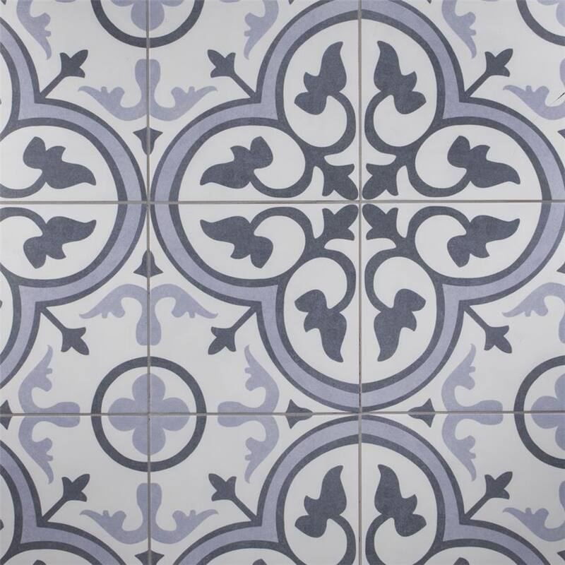 Merola Tile Amberes Azul II 13" x 13" Ceramic Floor and Wall Tile