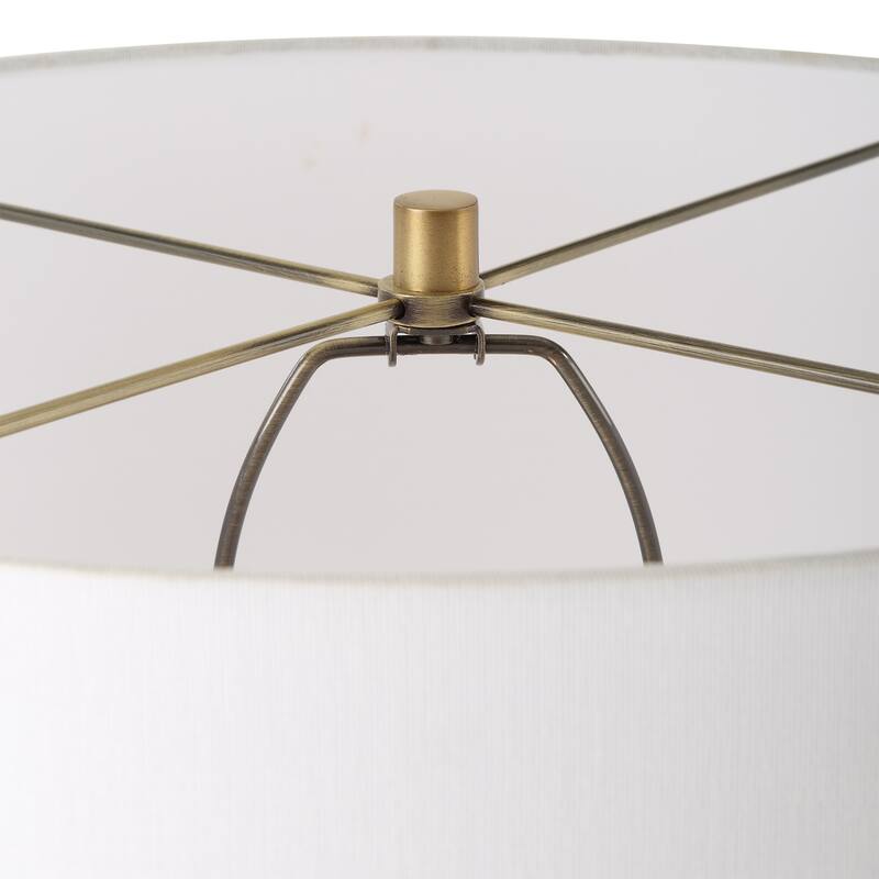 Tri-pod Floor Lamp with Drum Shade - 63.5" - Antique Brass Finish